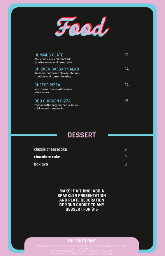 Bites Menu